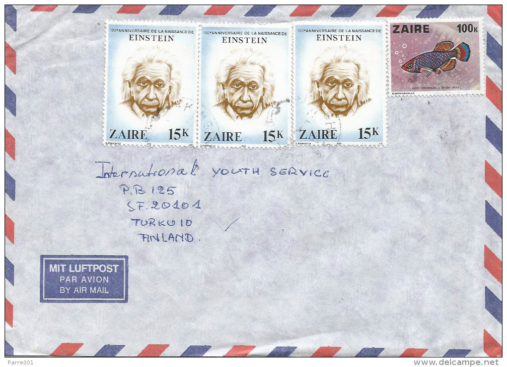 DRC RDC Zaire 1980 Kinshasa Duil Notobranchus Fish 100k Einstein Nobel Prize 15k Cover - Albert Einstein