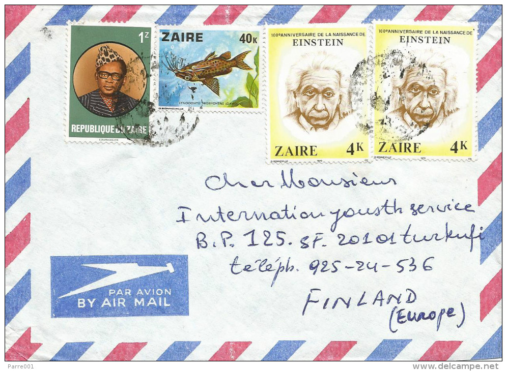 DRC RDC Zaire 1980 Mbuyi-Mayi Synodontis Fish 40k Einstein Nobel Prize 4k Cover - Albert Einstein