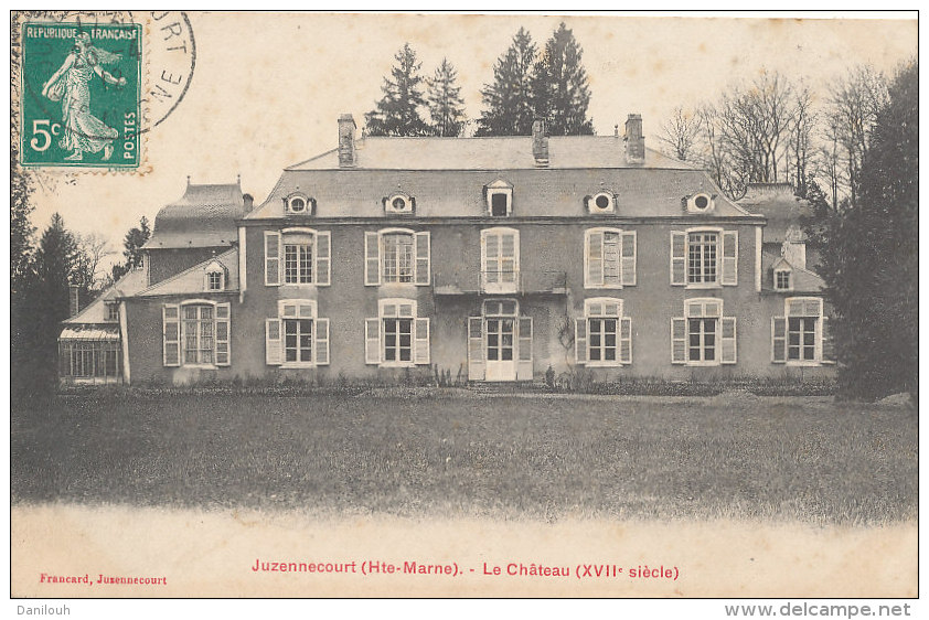 52 // JUZENNCOURT   Le Chateau   XVII Eme Sliècle   Edit Francard - Juzennecourt