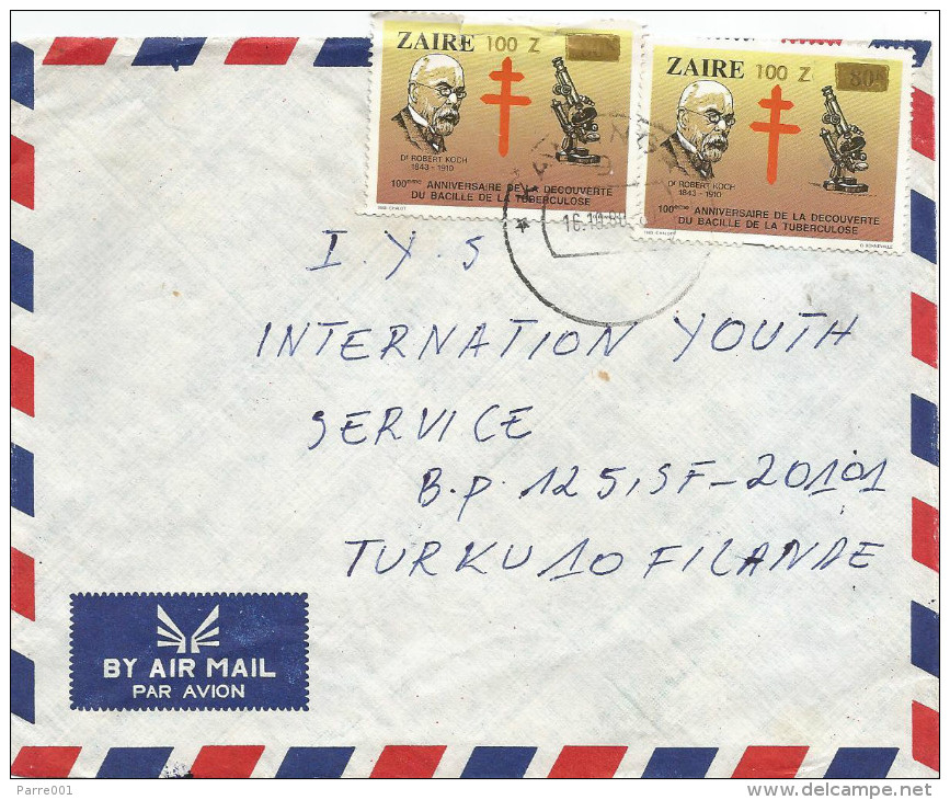 DRC RDC Zaire 1980 Kawanga Code Letter D Robert Koch Tuberculose 100Z Overprint Cover - Gebruikt