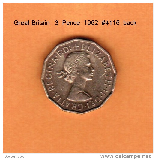 GREAT BRITAIN    3  PENCE  1962  (KM # 900) - F. 3 Pence