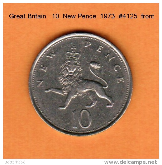 GREAT BRITAIN    10  NEW PENCE  1973  (KM # 912) - 10 Pence & 10 New Pence