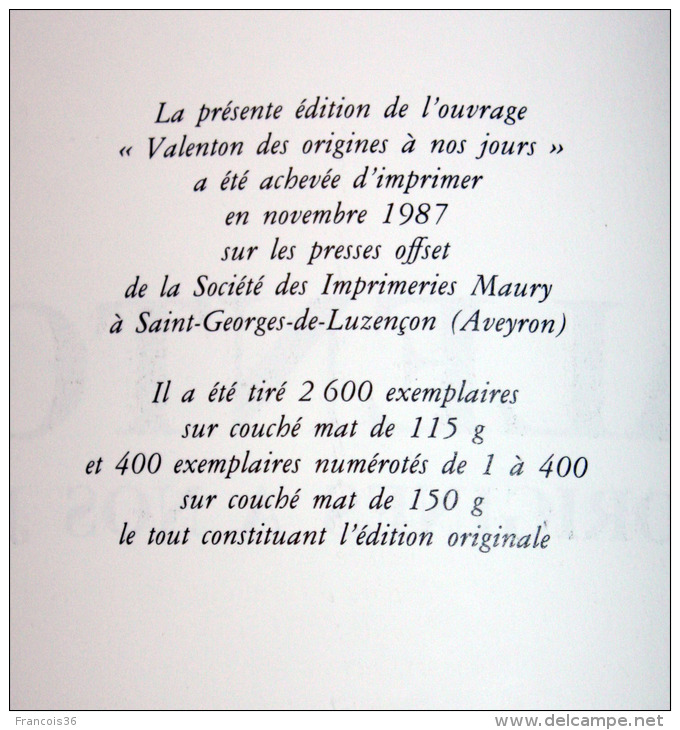 Valenton : Des Origines à Nos Jours - Livre En Excellent état De 1987 Dédicacée Et Apostrophié Par Le Maire De Valenton - Ile-de-France