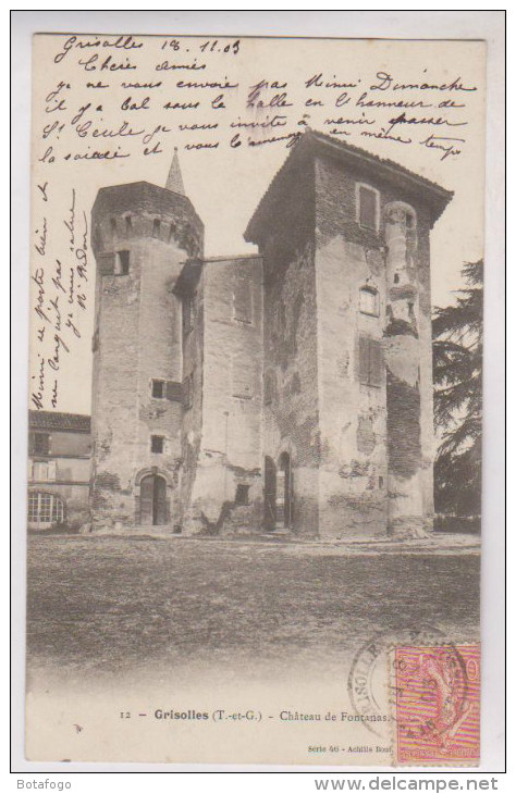 CPA DPT 82 GRISOLLES, CHATEAU DE FONTANAS En 1903!! - Grisolles