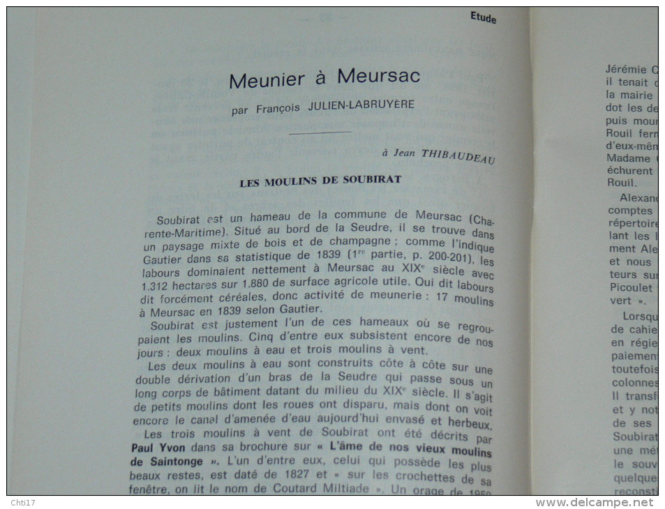 AGUIAINE  ET SUBIOCHON TOME XIIII  6 N°  ANNEE COMPLETE 1980 / MOULIN MEURSAC /  LOULAY / ILE OLERON / KER ILE D YEU /