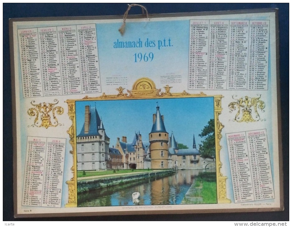 ALMANACH Des PTT 1969 CHÂTEAU DE MAINTENON EURE ET LOIRE - Big : 1961-70