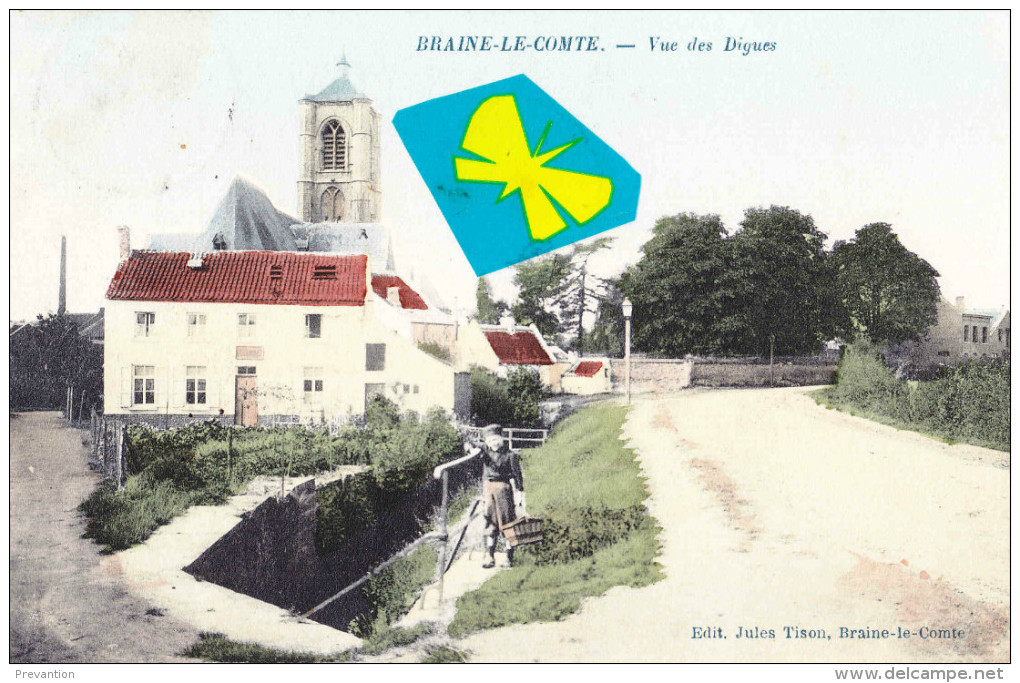 BRAINE LE COMTE - Vue Des Digues - Superbe Carte Colorée Et Circulée En 1911 - Braine-le-Comte