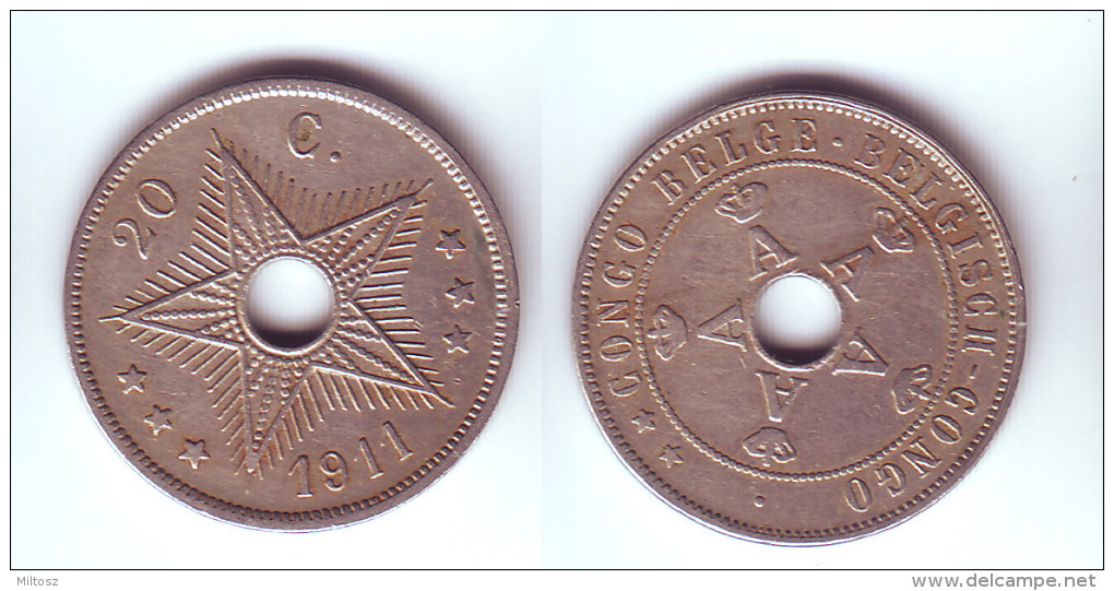 Belgian Congo 20 Centimes 1911 - 1910-1934: Albert I