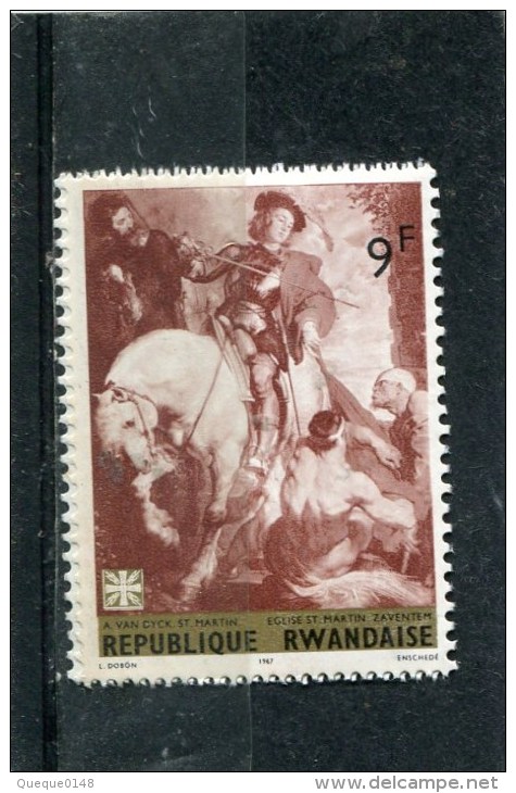 RWANDA. 1967. SCOTT 215. PAINTINGS: ST. MARTIN, BY VAN DYCK AND CARITAS EMBLEM - Ongebruikt