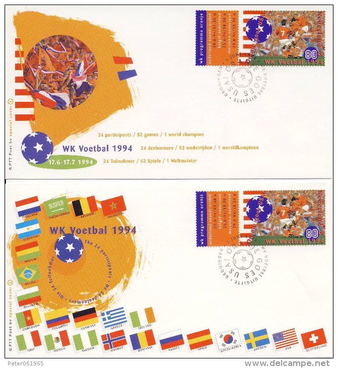 2 FDC´s WK Voetbal / WC Football 1994 - 1994 – Vereinigte Staaten