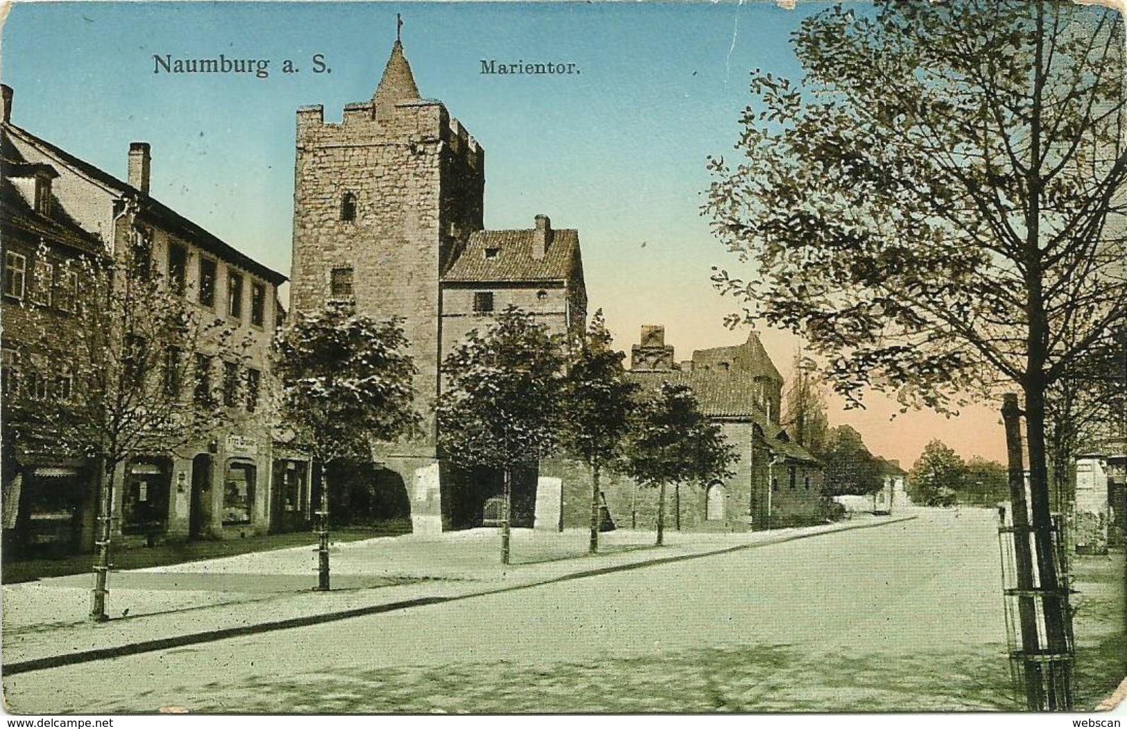 AK Naumburg Marientor & Geschäfte Color Beschichtet 1913 #11 - Naumburg (Saale)