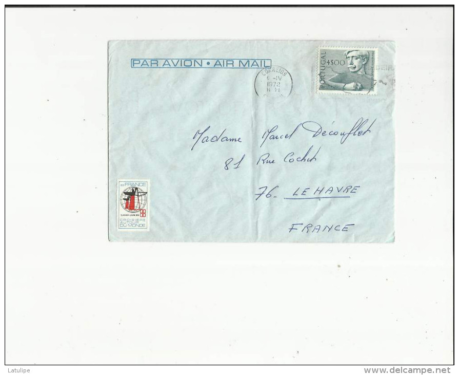 Enveloppe  Timbrée   De  Cie Transatlantique France -Voir Scan Adressé A Mme Decouflet  Au Havre 76 - Oblitérés