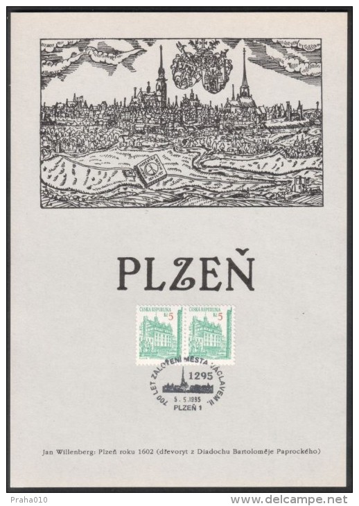 Czech Rep. / Commemorative Sheet (PaL 1995/01) Plzen 1: Established In City Pilsen King Wenceslas II. (1295) - Blocks & Sheetlets