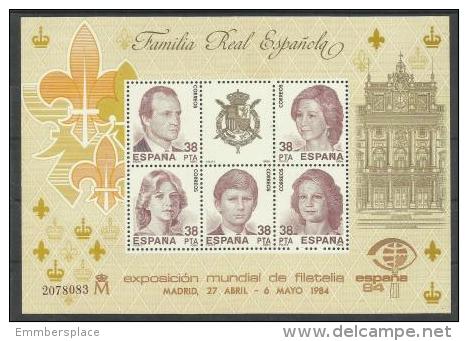 SPAIN - 1984 Espana Expo (Royal Family) Souvenir Sheet MNH ** - Blocks & Sheetlets & Panes