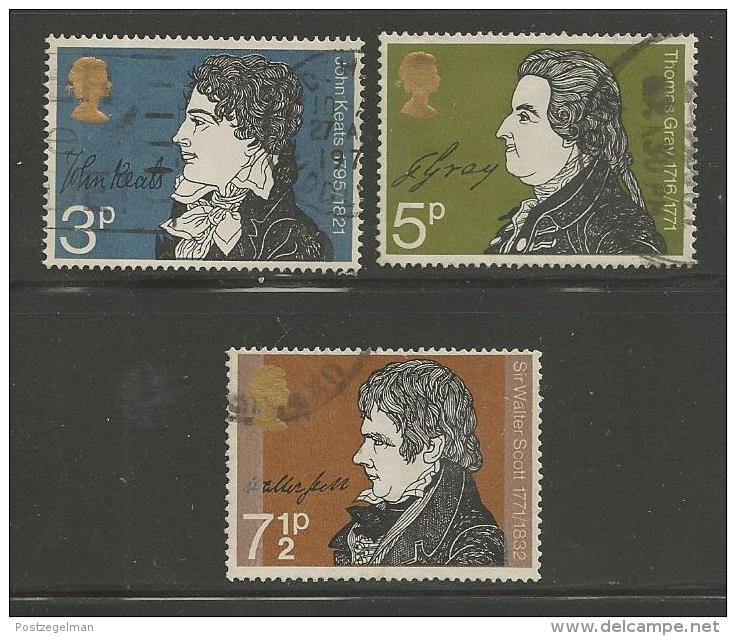 UK 1971 Used Stamp(s) Literary Events Nrs. 577-579, #14369 - Usati