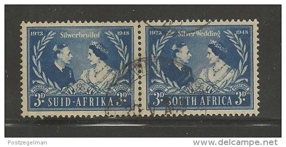 SOUTH AFRICA UNION  1948 Used Pair Stamp(s) Silver Wedding  Nr. 124  #12276 - Used Stamps