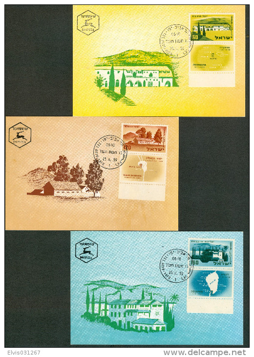 Israel MC - 1959, Michel/Philex No. : 187-189, - MNH - *** - Maximum Card - Tarjetas – Máxima