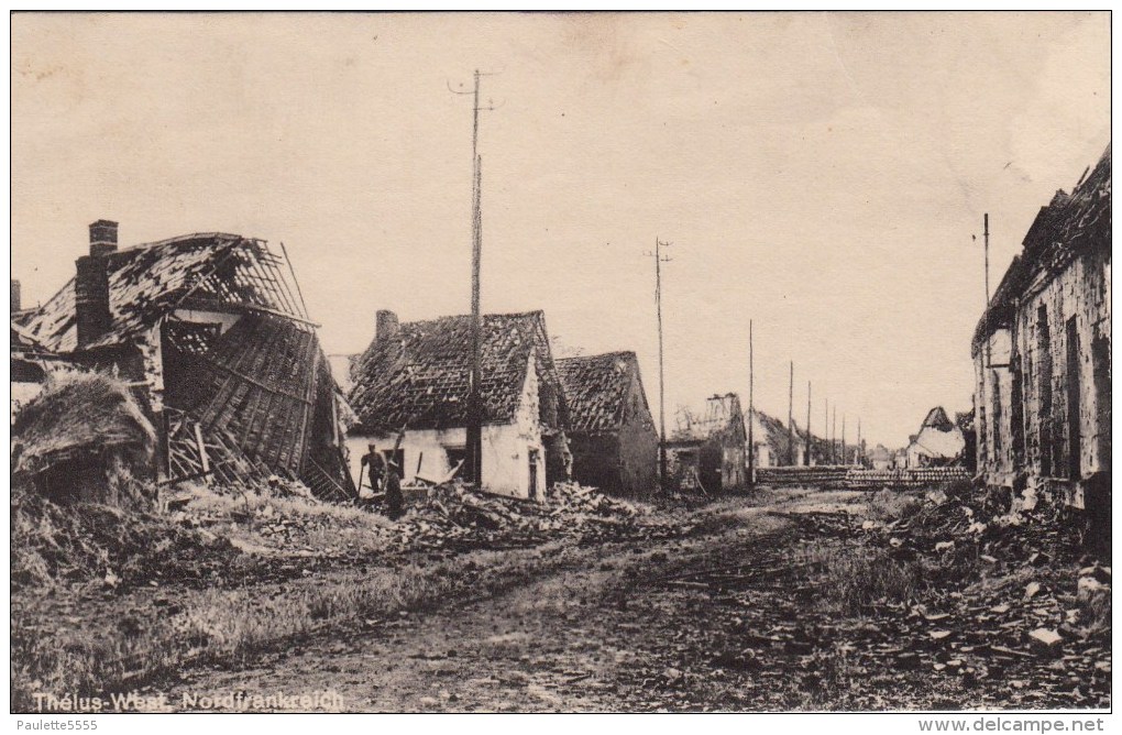 Photocarte Allemande- Thélus Ruines Du Village Dép62 (guerre14-18)2scans - War 1914-18