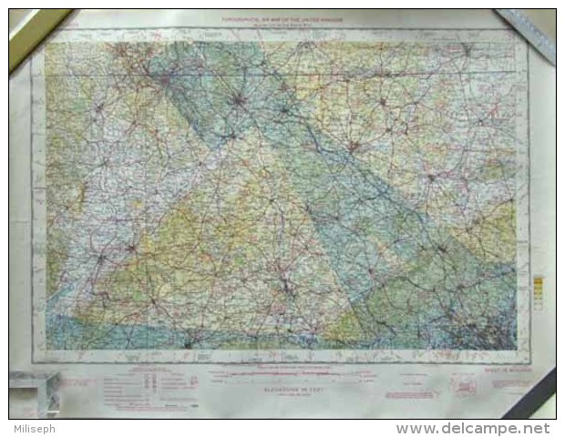 TOPOGRAPHICAL AIR MAP OF THE UNITED KIGDOM - SHEET 16 MIDLANDS - Published By The Ministry Of Aviation 1960   (3574) - Aviation