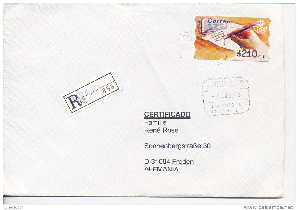 Gelaufener Einschreibebrief (R-letter) Von Spanien Nach Deutschland, 1993 - *) - Gebraucht