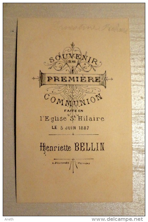 Image Pieuse Ancienne 6 X 10 Cm - Communion  - 1887 - Ed. Bouasse Lebel - Images Religieuses