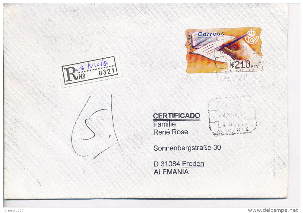 Gelaufener Einschreibebrief (R-letter) Von Spanien Nach Deutschland, 1995 - *) - Gebraucht