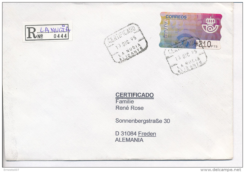 Gelaufener Einschreibebrief (R-letter) Von Spanien Nach Deutschland, 1995 - *) - Gebraucht