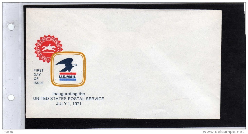 U.S.A: 1971 Belle Enveloppe Prêt à Poster "inauguration De L'USPS" - 1961-80