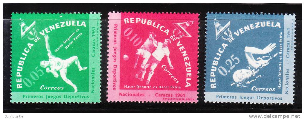 Venezuela 1962 1st National Games Caracas Shot Put Soccer MNH - Venezuela
