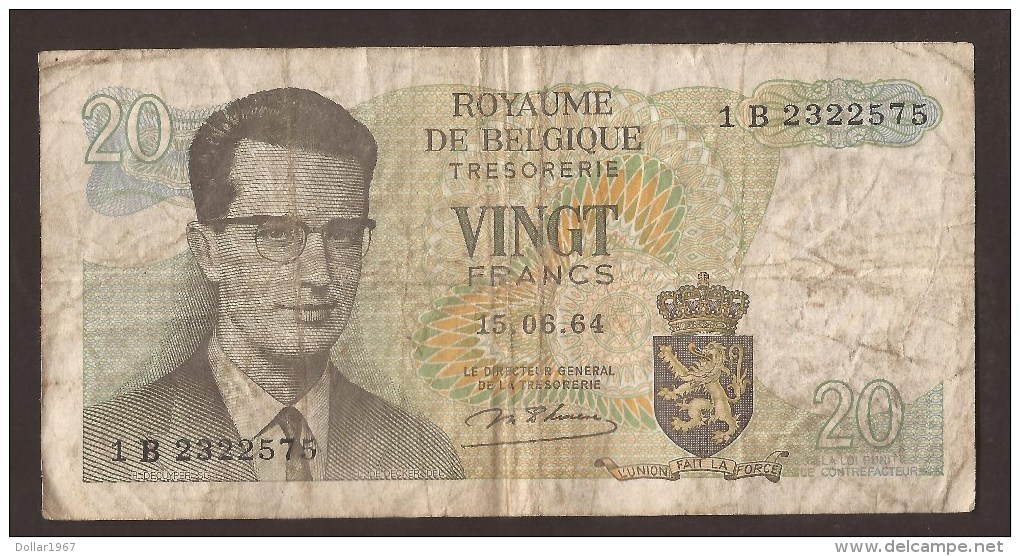 België Belgique Belgium 15 06 1964 20 Francs Atomium Baudouin. 1 B 2322575 - 20 Francos