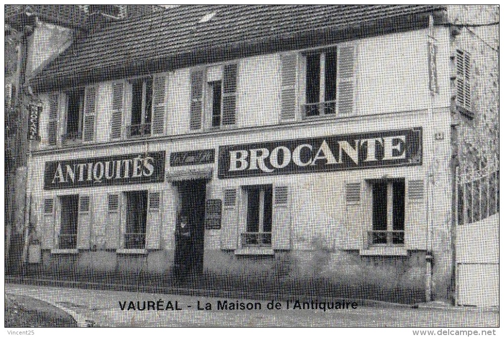 VAUREAL LES DAMES GILLE ANTIQUITES BROCANTE ROUTE NATIONALE 44 CARTE  POSTALE COMMERCANTE - Vauréal