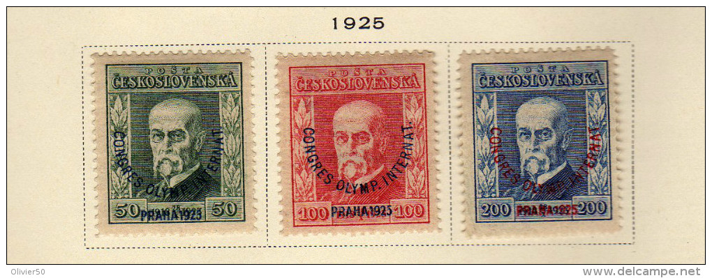 Tchécoslovaquie (1925)  -  "Congrès Olympique" Neufs* - Unused Stamps