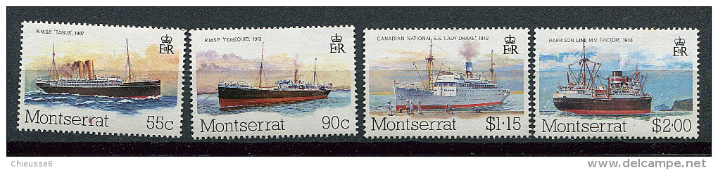 Montserrat ** N° 550 à 553 - Paquebots-poste Des Caraïbes - Montserrat