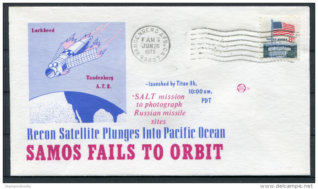 1973 USA Vandenberg Air Force Base Space Rocket Cover SAMOS - United States