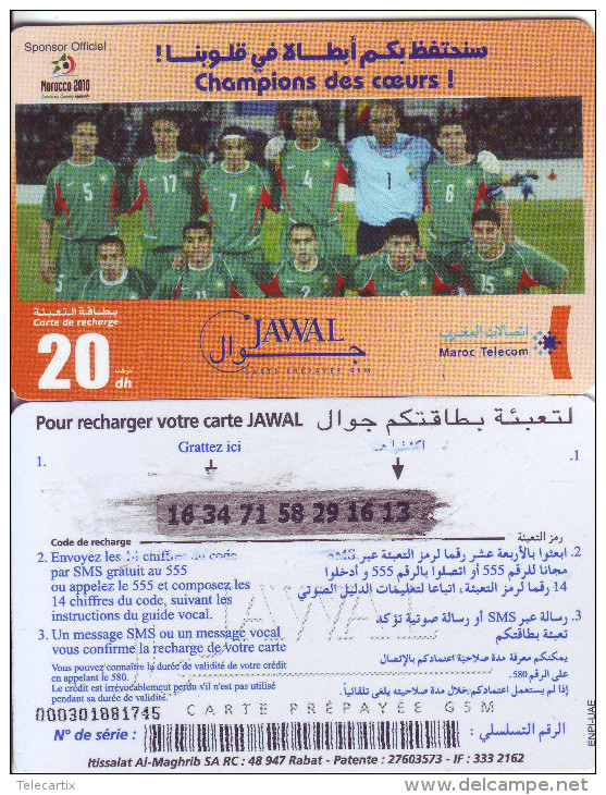 ***Télécarte Prépayée GSM Du MAROC  "Champions Des Coeursl"  20Dh Vide  TTB  A Saisir ***  N° Lot 155866691 ! - Morocco