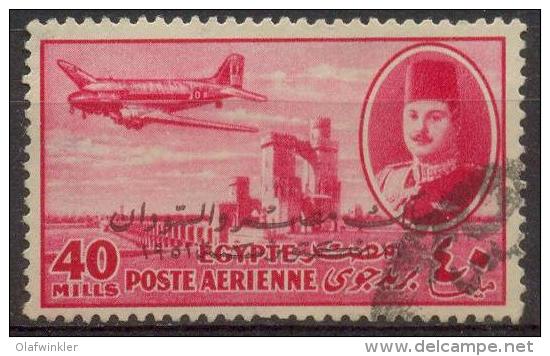 1952 King Farouk, Delta Dam And DC 3 40M Sc C61 / Mi 383 Used / Oblitéré / Gestempelt [hod] - Airmail