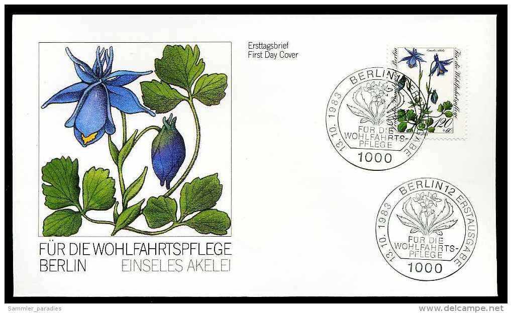 30467) Berlin - Mi 703 / 706 - 4 FDC - Alpenblumen, Wohlfahrt 83 - Sonstige & Ohne Zuordnung