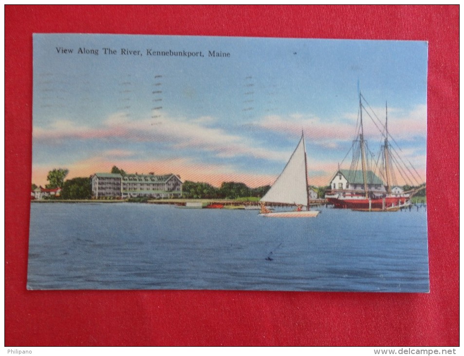 Maine > Kennebunkport View Along The River  1955 Cancel    Ref 1259 - Kennebunkport