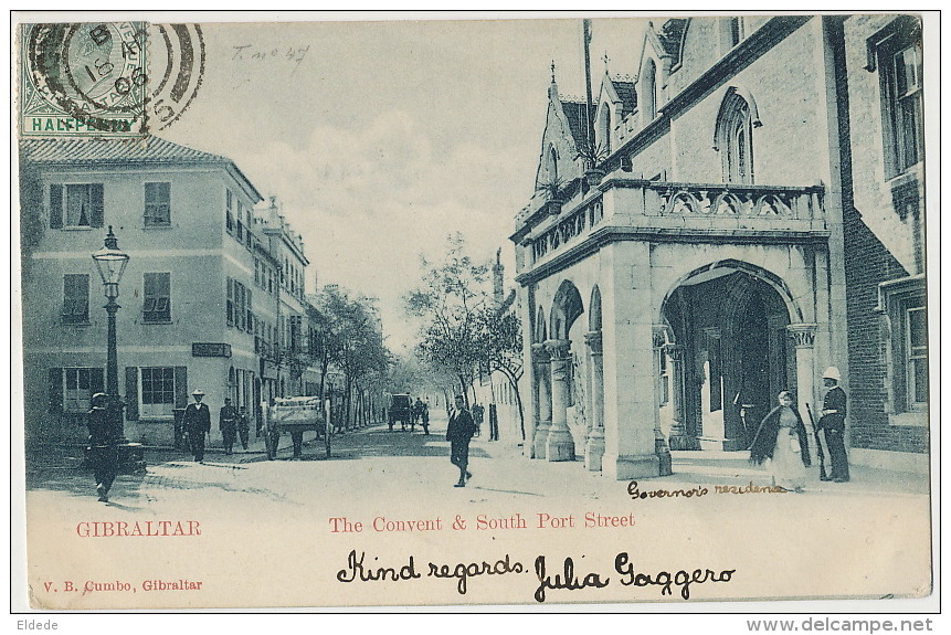 Gibraltar The Convent And South Port Street Edit VB Cumbo P. Used 1906 - Gibraltar