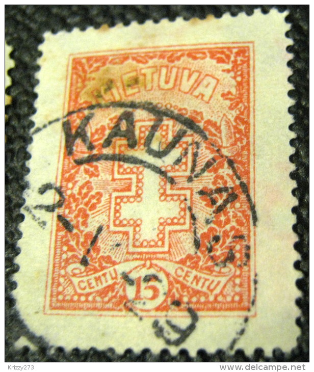 Lithuania 1926 Protective Cross 15c - Used - Lithuania