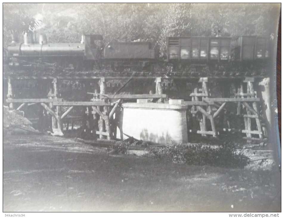 Photo Train Locomotive Originale Ligne De Chemin De Fer D´intérêt Local Decazeville/Capdenac Vers 1900. 23 X 16.5 - Trains