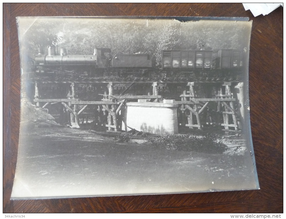 Photo Train Locomotive Originale Ligne De Chemin De Fer D´intérêt Local Decazeville/Capdenac Vers 1900. 23 X 16.5 - Trains