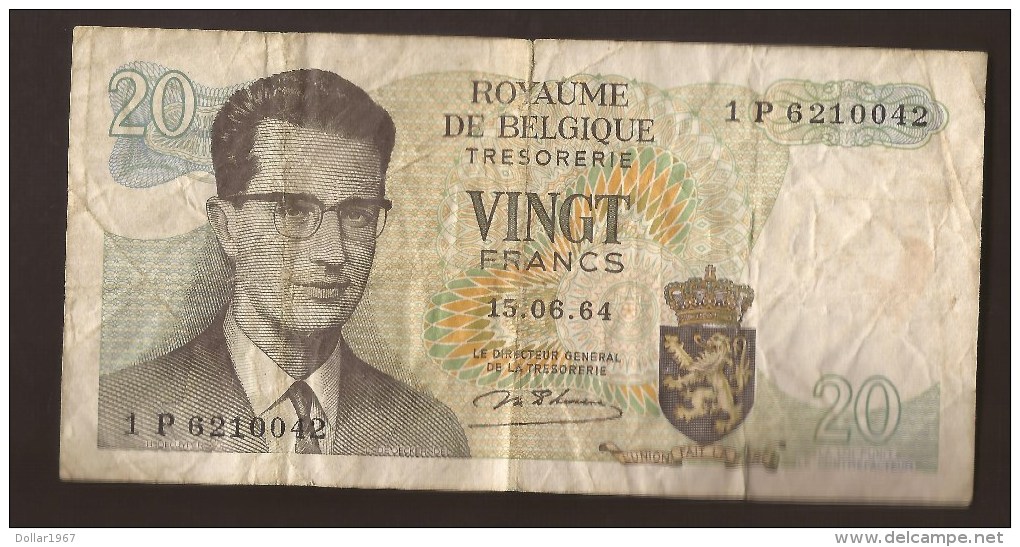België Belgique Belgium 15 06 1964 20 Francs Atomium Baudouin. 1 P 6210042 - 20 Franchi