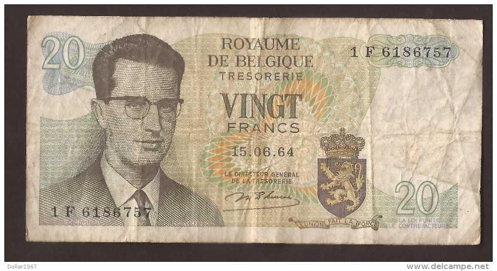 België Belgique Belgium 15 06 1964 20 Francs Atomium Baudouin. 1 F 6186757 - 20 Francos
