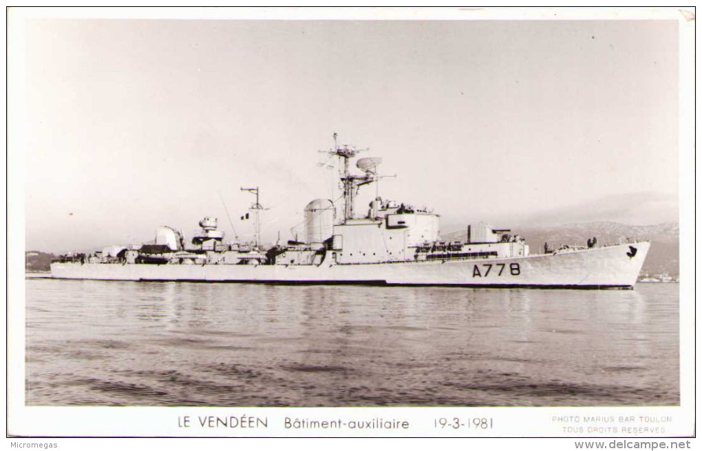 "Vendéen" - Bâtiment Auxiliaire- Carte-photo - Warships