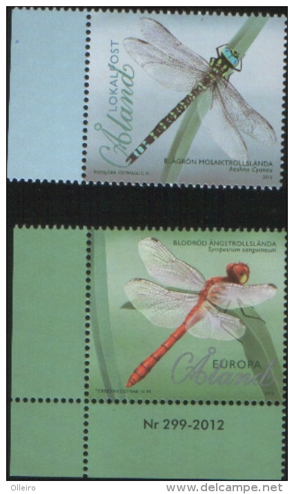 Aland 2012  Dragonflies (Southern Hawker , Ruddy Darter) 2v Complete Set ** MNH - Aland