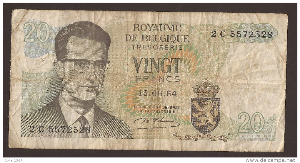 België Belgique Belgium 15 06 1964 20 Francs Atomium Baudouin. 2 C 5572528 - 20 Francs