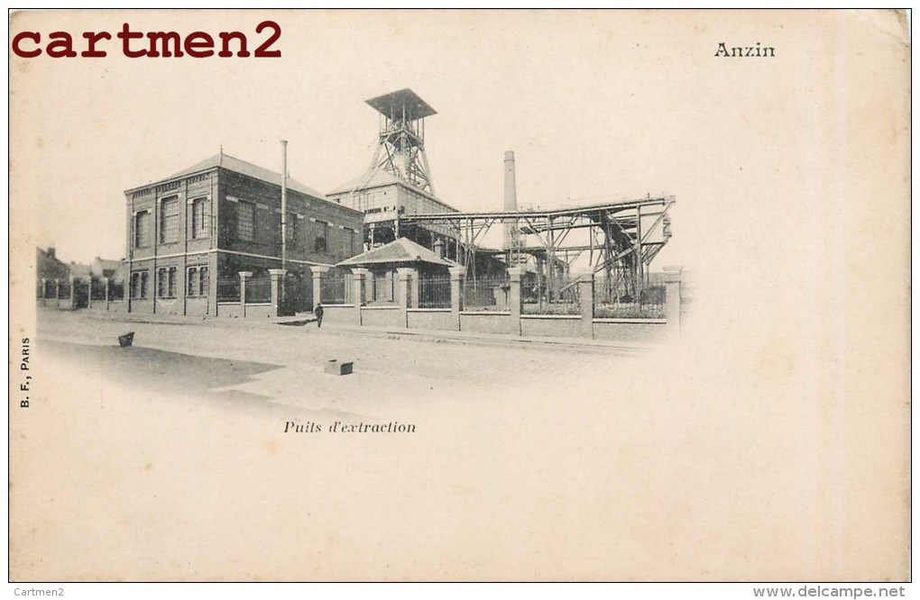 ANZIN PUITS D´EXTRACTION USINE MINE INDUSTRIE 59 NORD 1900 - Anzin