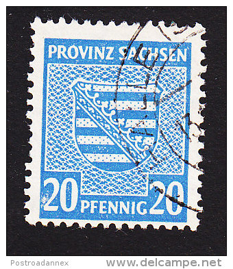 Germany, Saxony Provine, Scott #13N9, Used, Coat Or Arms, Issued 1945 - Autres & Non Classés