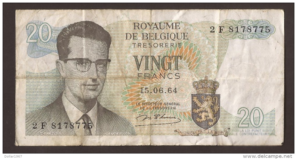 België Belgique Belgium 15 06 1964 20 Francs Atomium Baudouin. 2 F 8178775 - 20 Francos